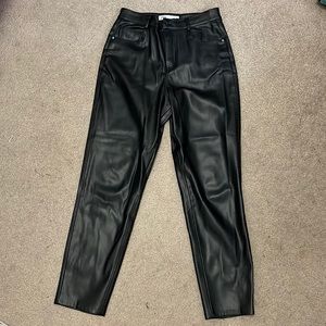 Zara leather pants. Mom fit.